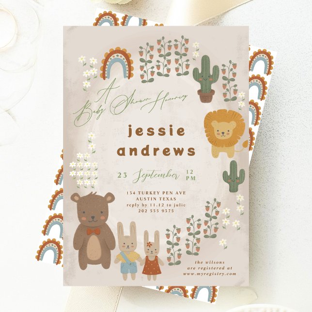 modern woodlands unisex Baby Shower Invitation (Creator Uploaded)