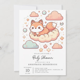 Modern Woods Fox Baby Shower Invitation