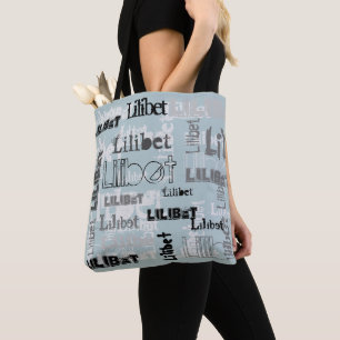 Modern Wordcloud Boys Girls NAME Personalised Tote Bag