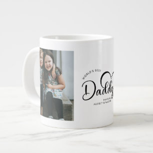Modern World's Best Daddy Gift Photo Large Coffee Mug