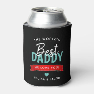 Modern 'World's Best Daddy' Personalised Can Cooler