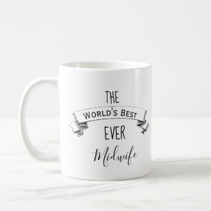 Modern Worlds' Best Ever Personalised Midwife Coffee Mug