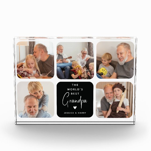 Modern World's Best Grandpa Photo Collage (Front)