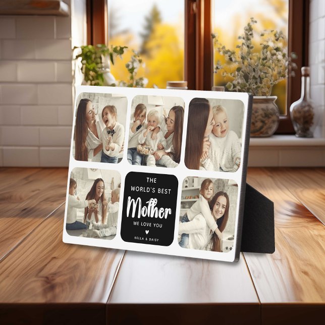 Modern World's Best Mother 5 Photo Collage Plaque (Creator Uploaded)