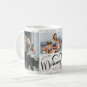 Modern World's Best Mummy Gift Photo Marble Coffee Mug