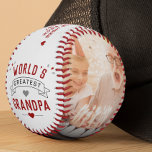 Modern World's Greatest Grandpa 2-Photo Baseball<br><div class="desc">Let your grandpa know he's the greatest with a one-of-a-kind gift. This baseball is personalised with your own photos and your own custom message. The word, "GRANDPA, " can be changed to "GRAMPS" or anything else you want. If you need any help customising this, please message me using the button...</div>
