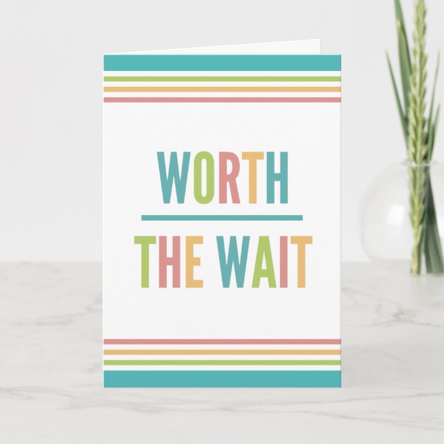 Modern Worth the Wait - Adoption, New Baby Invitation (Front)
