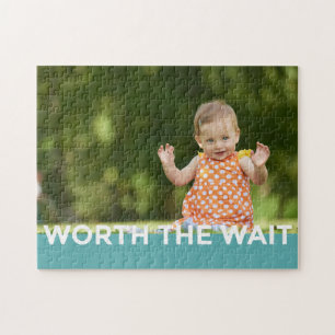 Modern Worth the Wait - Adoption, New Baby Jigsaw Puzzle