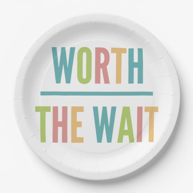 Modern Worth the Wait - Adoption, New Baby Paper Plate (Front)