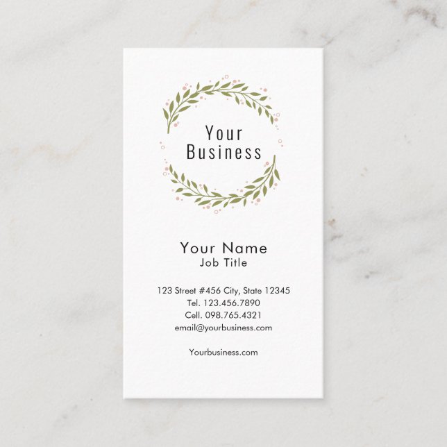 Modern Wreath Business Card (Front)