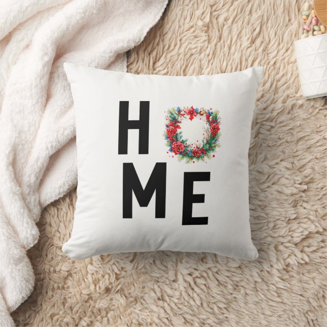 modern wreath, Christmas home throw  pillow (Blanket)