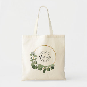 Modern Wreath Your logo here Custom Holiday Tote Bag
