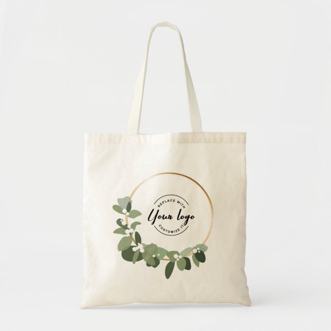 Modern Wreath Your logo here Custom Holiday  Tote Bag (Front)