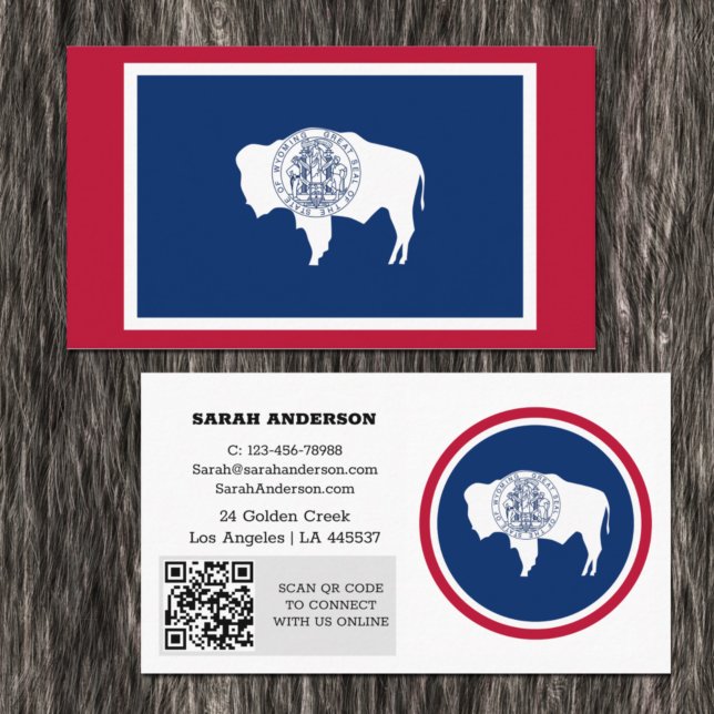 Modern Wyoming Business Card, Wyoming Flag / USA Business Card (Creator Uploaded)