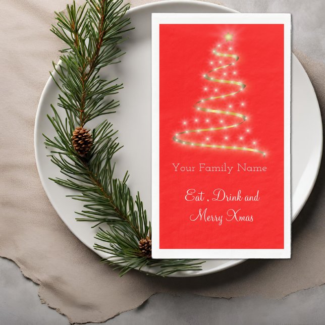 Modern Xmas tree in bright red Napkin (Creator Uploaded)