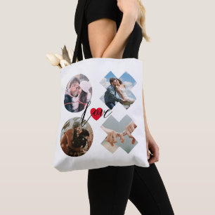 Modern xoxo Photo love kisses heart custom text Tote Bag