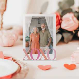 Modern XOXO Photo Valentines Holiday Card
