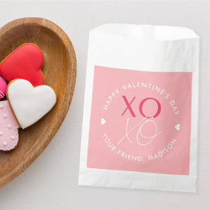 Modern XOXO Pink Personalised Valentine's Day Favour Bag