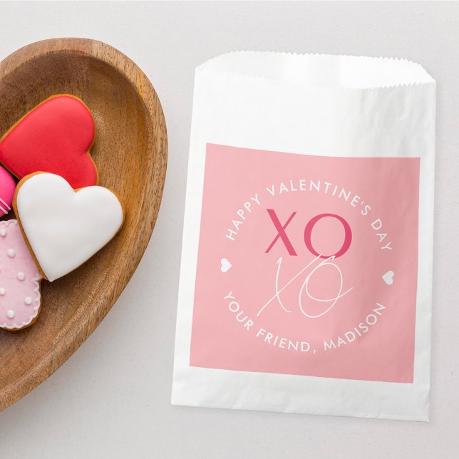 Modern XOXO Pink Personalised Valentine's Day Favour Bag (Creator Uploaded)