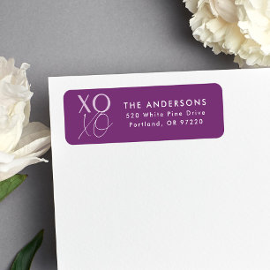 Modern XOXO Purple Return Address Return Address Label
