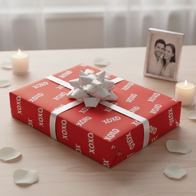 Modern XOXO Red & White Valentine’s Day Wrapping Paper (Modern XOXO Red & White Valentine’s Day Wrapping Paper)