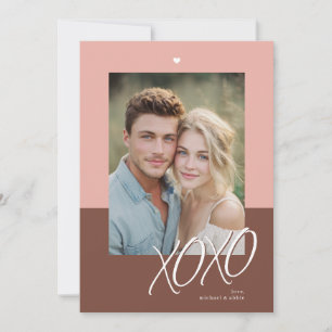  Modern XOXO Valentine Photo Holiday Card