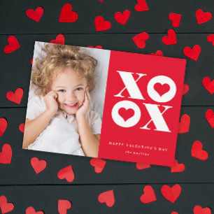 Modern XOXO Valentine's Day Photo Holiday Card