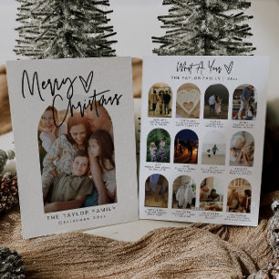 Modern Year In Review Photo Christmas Card