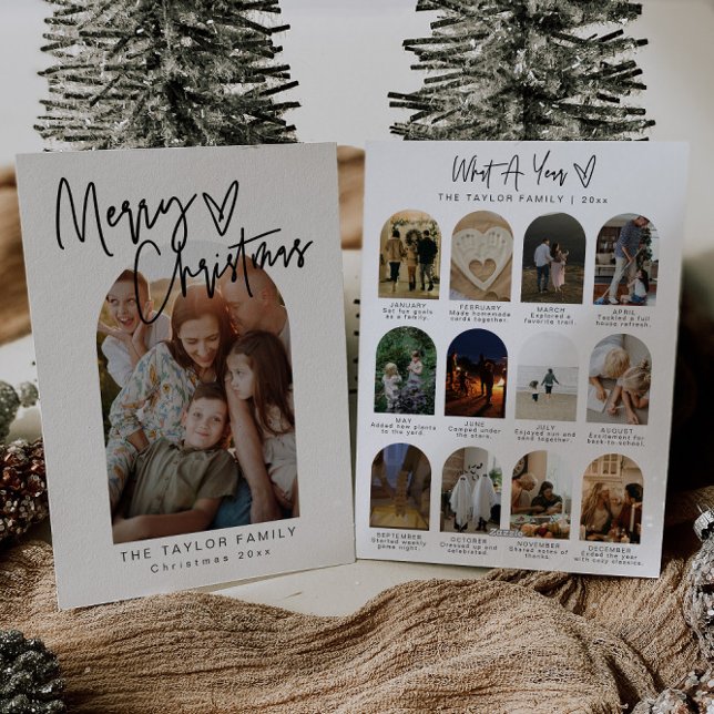 Modern Year In Review Photo Christmas Card (Creator Uploaded)