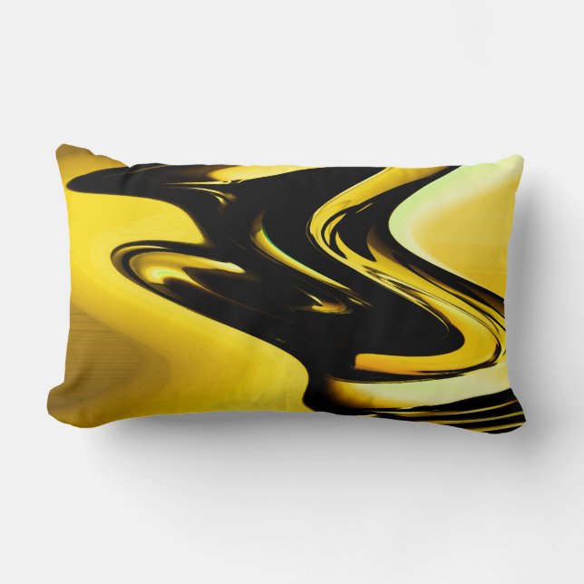 Modern Yellow Abstract Throw Pillow (Front)