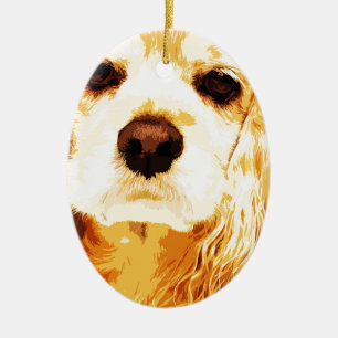 modern yellow American cocker spaniel Ceramic Ornament
