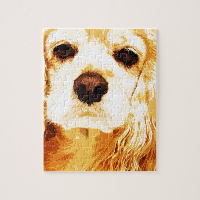 modern yellow American cocker spaniel Jigsaw Puzzle (Vertical)