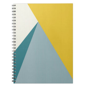 Modern Yellow and Blue Geometric Design Notebook