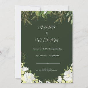 Modern Yellow and Green Wedding Invitation