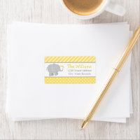 Modern Yellow and Grey Elephant Baby Shower