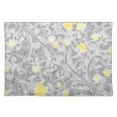 Modern Yellow and Grey Swirly Floral Placemat (Front)