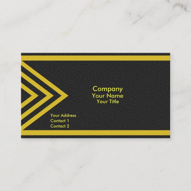 Modern yellow arrows business card (Front)