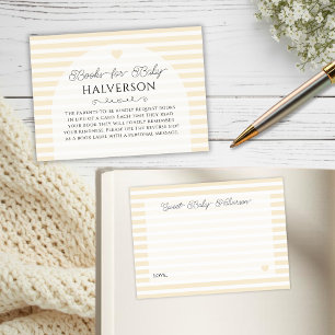 Modern Yellow Baby Shower Book Request Enclosure Card