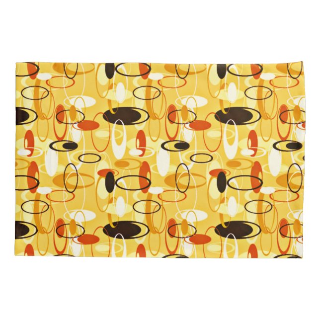 Modern Yellow & black abstract style Pillowcase (Back)