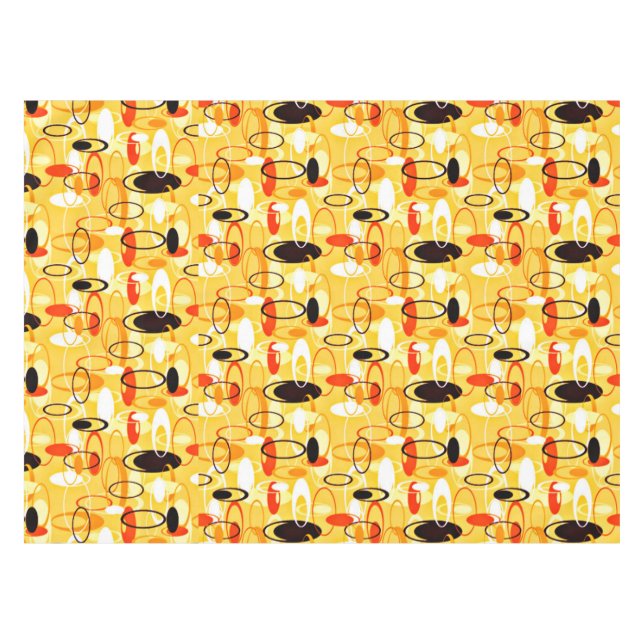 Modern Yellow & black abstract style Tablecloth (Front (Horizontal))