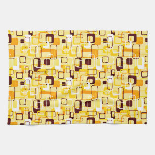 Modern Yellow & black abstract style Tea Towel