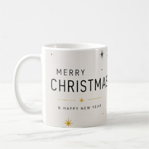 Modern Yellow Black and White Christmas Coffee Mug