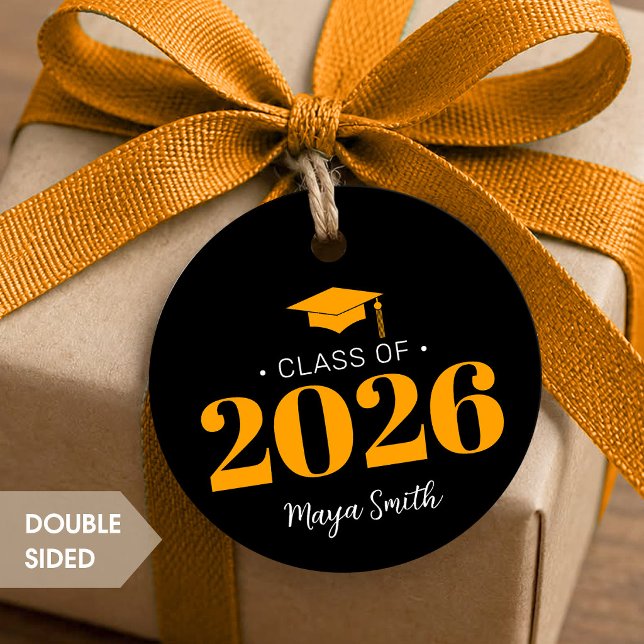 Modern Yellow Black Graduation Favour Tags (Creator Uploaded)