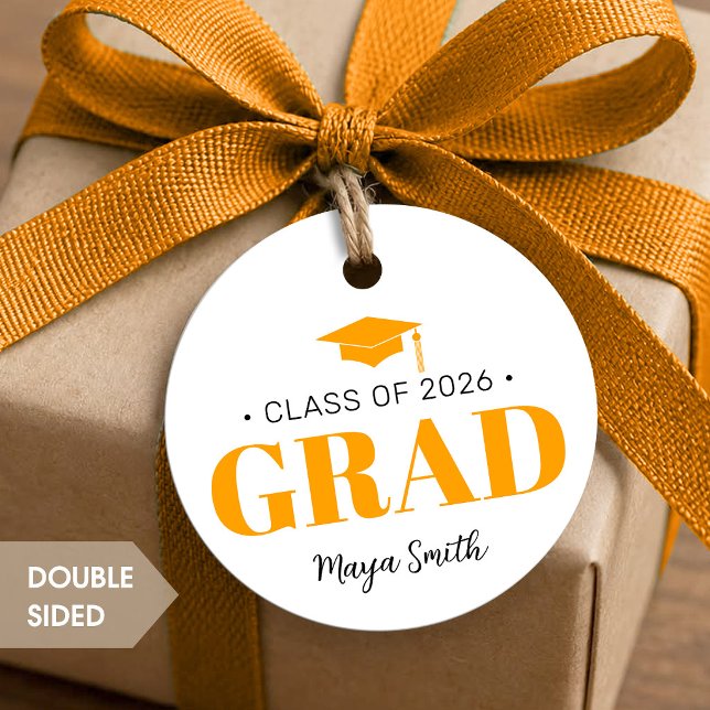 Modern Yellow Black Graduation Favour Tags (Creator Uploaded)