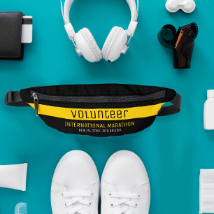Modern Yellow Black Volunteer Corporate Event Bum Bags