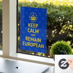 Modern Yellow Blue Keep Calm Crown Europe Vector