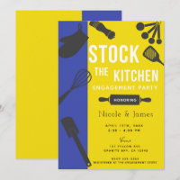 Modern Yellow Blue Stock Kitchen Engagement Party