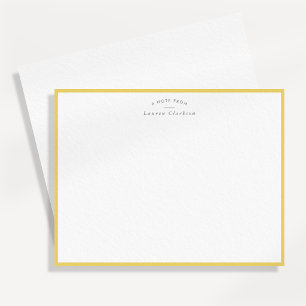 Modern Yellow Border Personalised Note Card