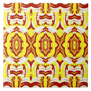Modern yellow & brown classic pattern ceramic tile