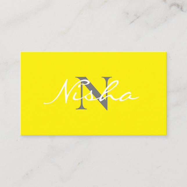 Modern Yellow  Business Card (Front)